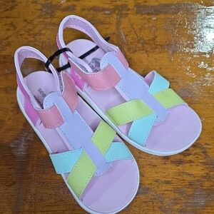See Kai Run Pastel Pink Multi-Color Strap Sandals